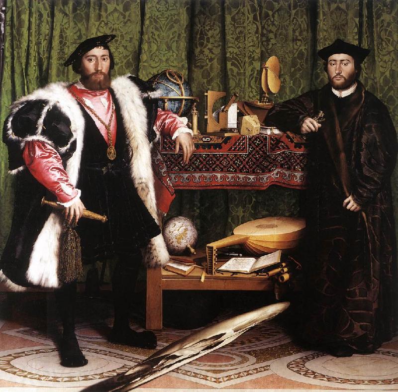 HOLBEIN, Hans the Younger Jean de Dinteville and Georges de Selve (`The Ambassadors') sf France oil painting art